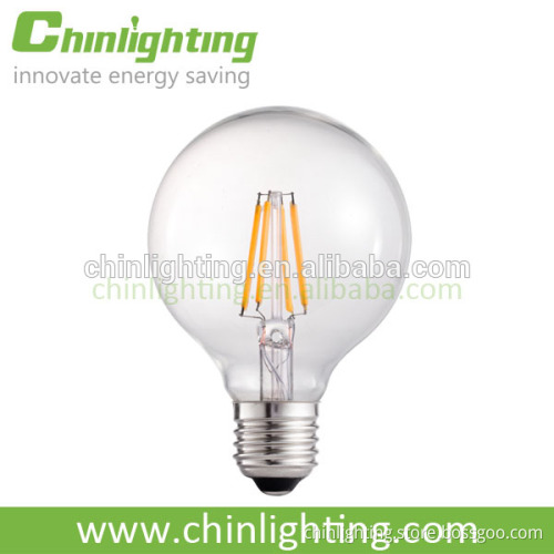 CE RoHS listed Warm White 360 Degree E27 G95 5W 7W Led Filament Bulb,energy saving led globle bulb